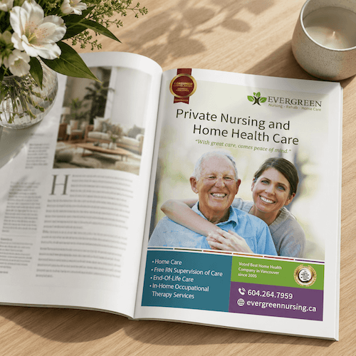 Evergreen print magazin ad